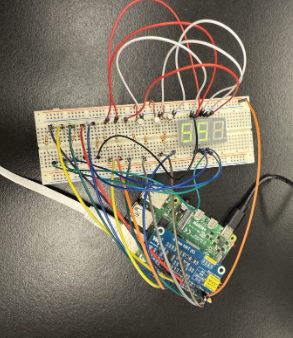 Breadboard Circuit with 7-Segment Display and Raspberry Pi