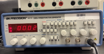 BK Precision Function Generator running at 2 Hz